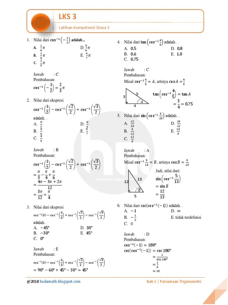 BAB 1 LKS 3 Mat Minat Sukino K13 Revisi 2016 Hudamath | PDF