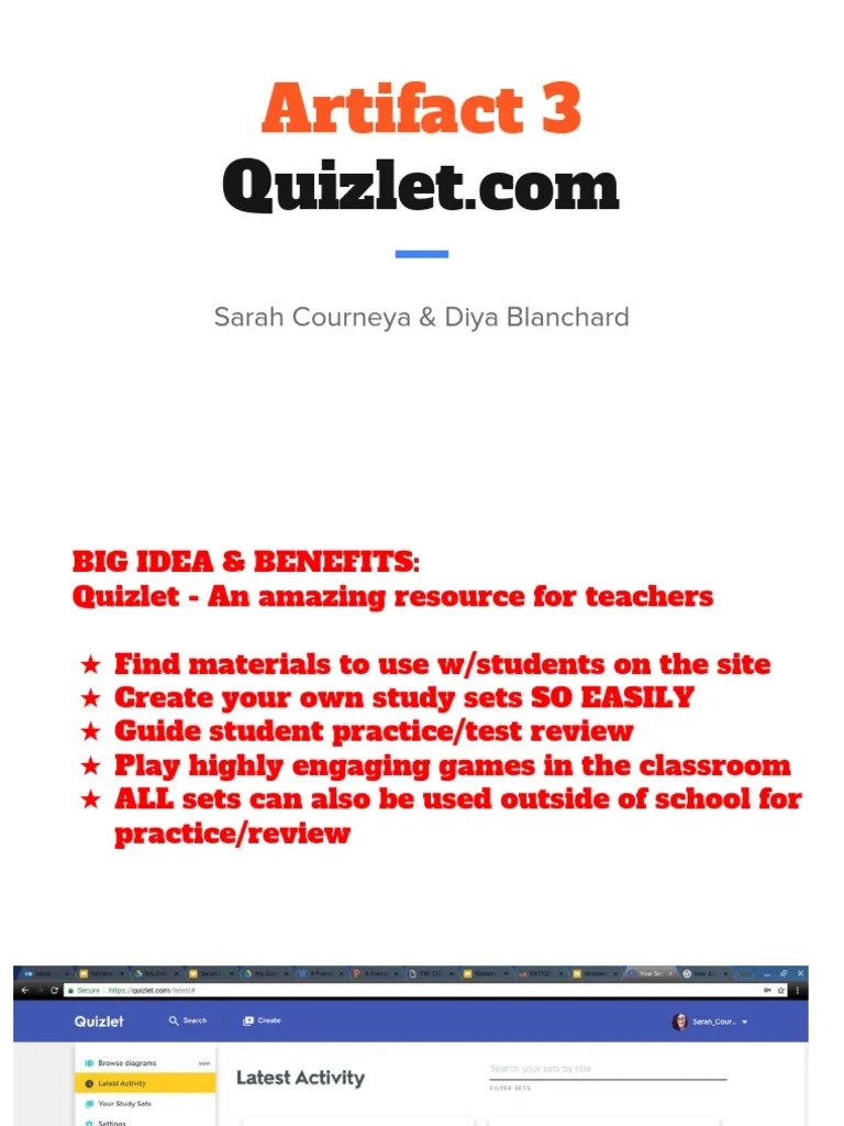 Standard 1 Artifact 3 Quizlet Presentation 1 PDF