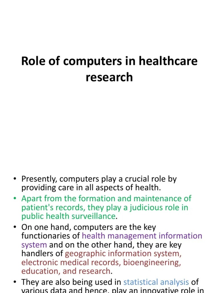 7 Role of Computers in Healthcare Research PDF Telemedicine