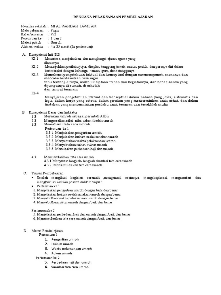 Rpp Fiqih Sd Kelas 2