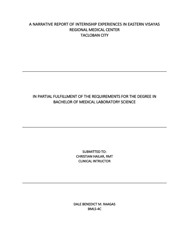 A Narrative Report of Internship Experiences in Eastern Visayas