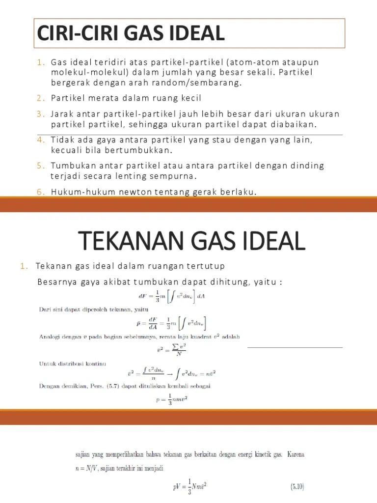 Ciri-Ciri Gas Ideal | PDF