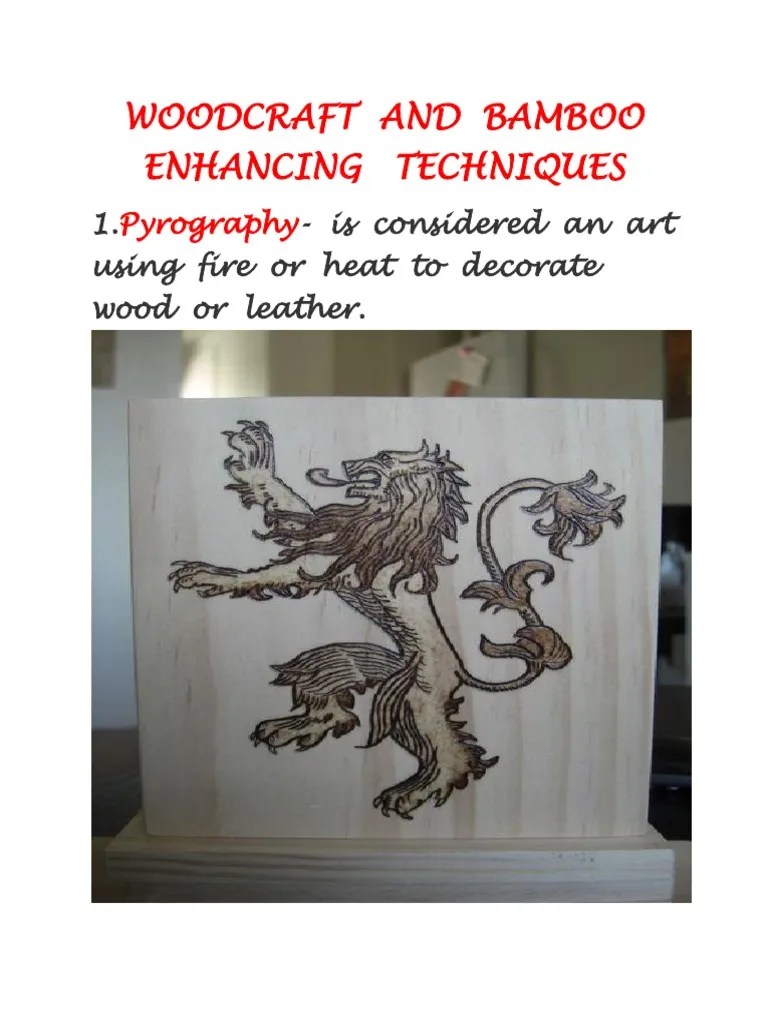 Woodcraft and Bamboo Enhancing Techniques PDF