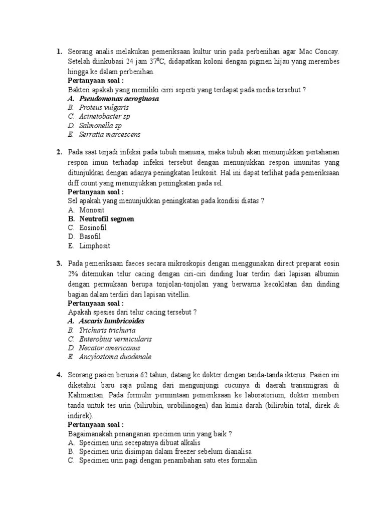 Soal Ukom Analis Kesehatan Mencari Soal