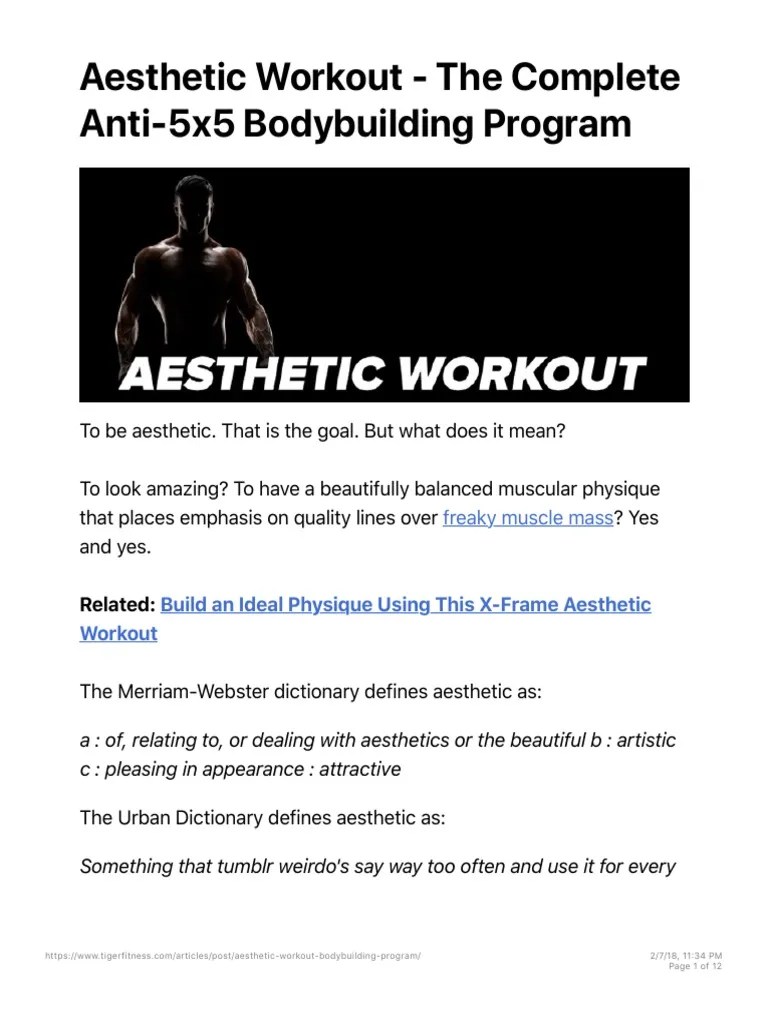Aesthetic Workout The Complete Anti5x5 Bodybuilding