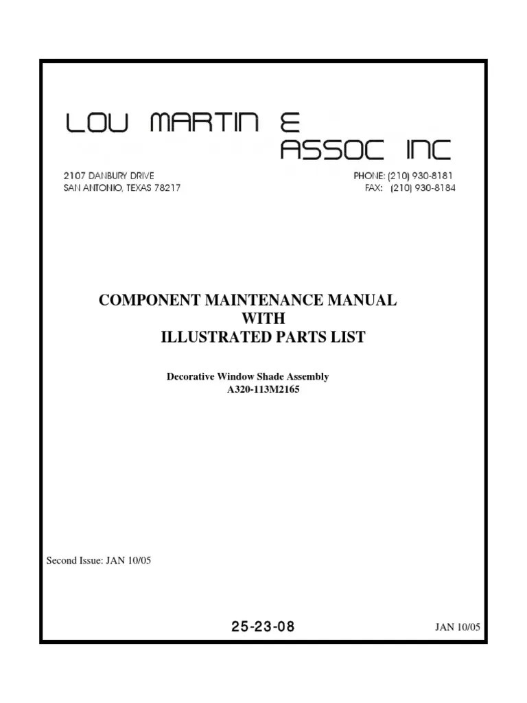 Component Maintenance Manual A320 (Rev A) Nature