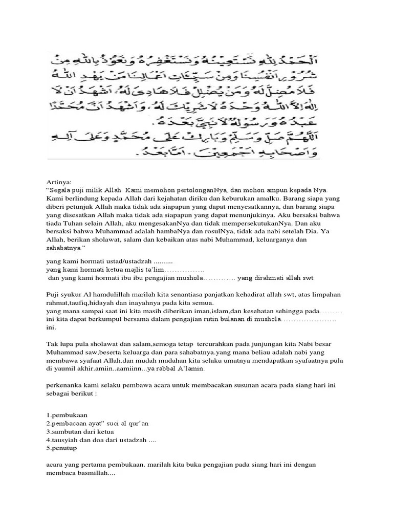 Naskah MC Pengajian Rutin | PDF