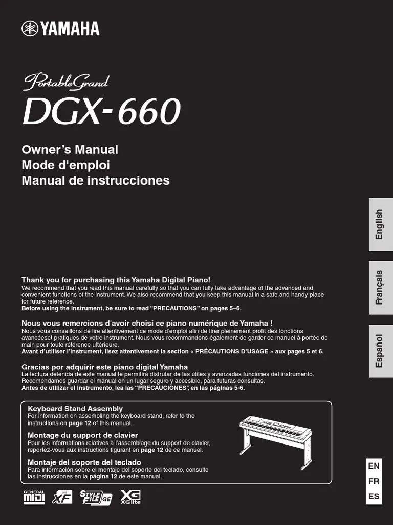 Yamaha DGX 660 Manual PDF PDF Waste