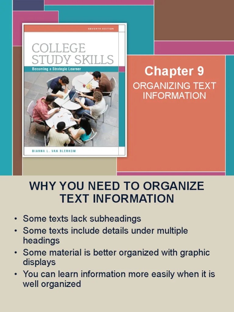 Organizing Text Information PDF Learning Communication
