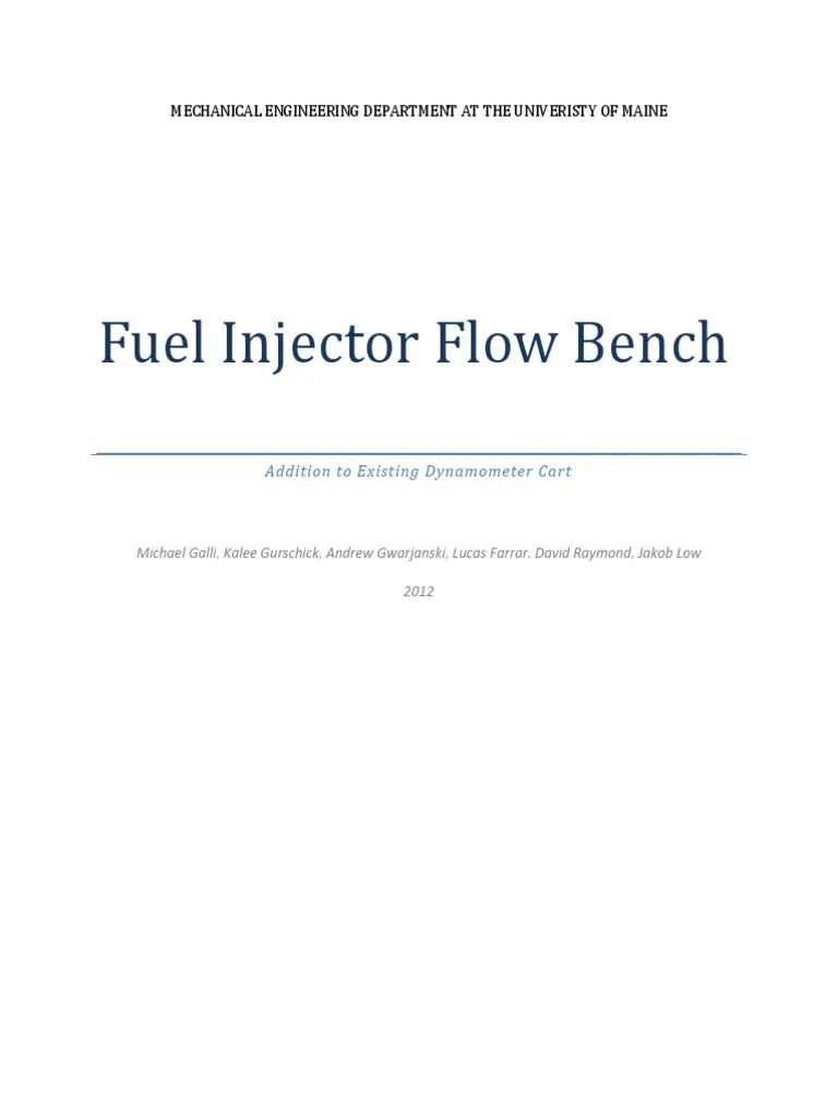 Fuel Injector FLow Bench Paper PDF Fuel Injection Horsepower