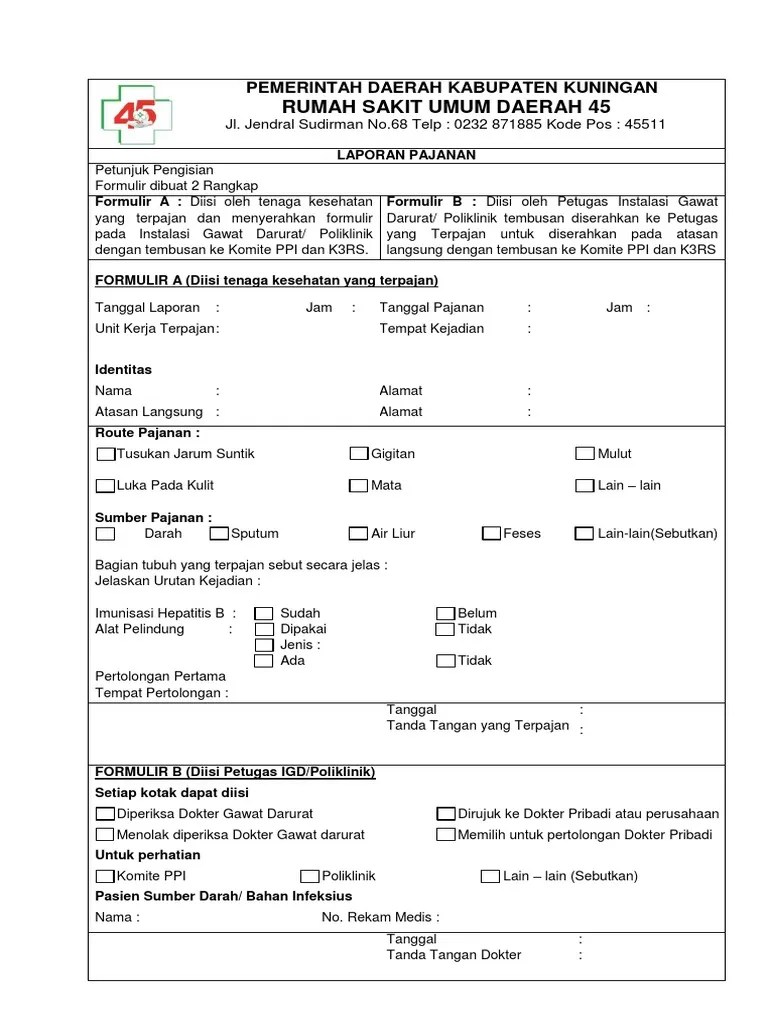 Formulir Pasca Pajanan | PDF