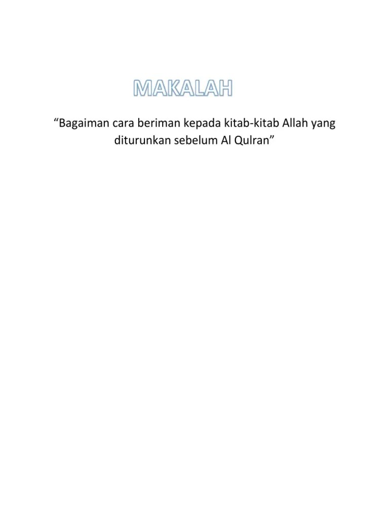 Bagaiman Cara Beriman Kepada Kitab | PDF