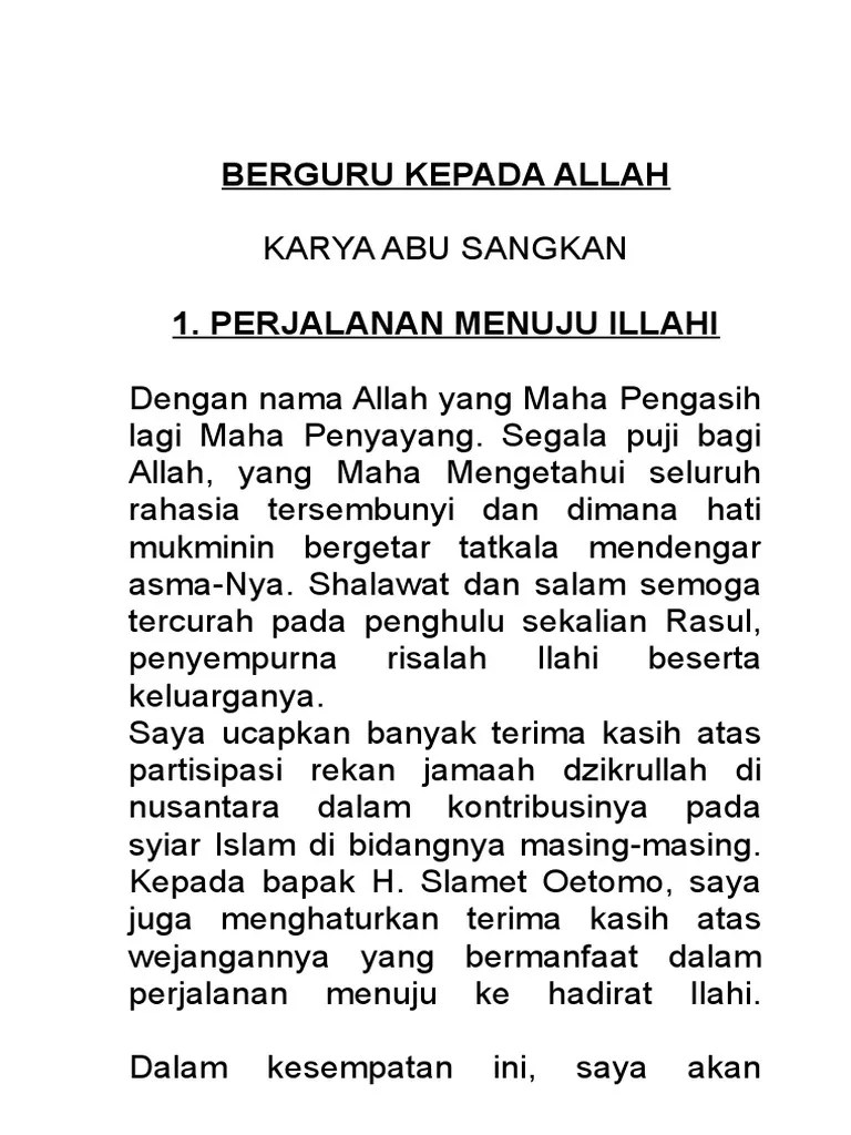 Berguru Kepada Allah-Abu Sangkan | PDF