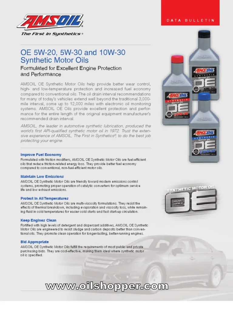 AMSOIL Synthetic Motor Oils For OE Oil Change Interval. 3000 Mile Oil