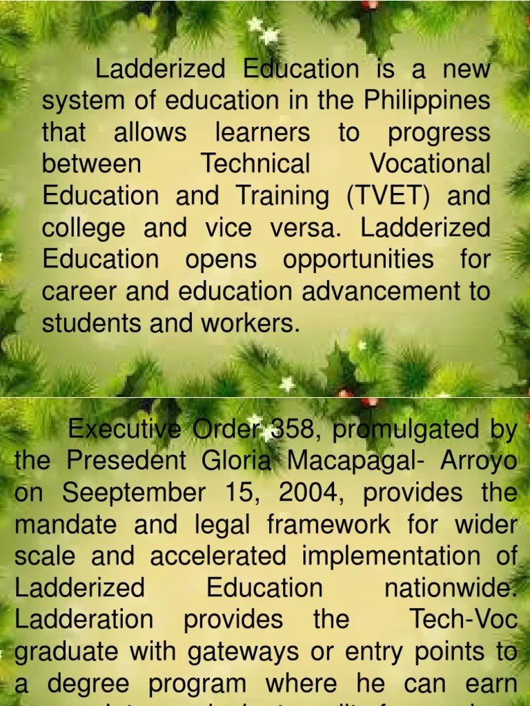 Ladderized Education Program PDF Vocational Education Academic Degree