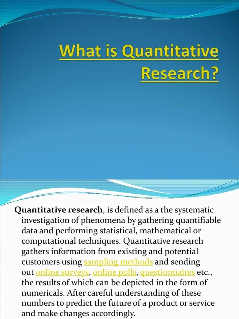 Quantitative Research