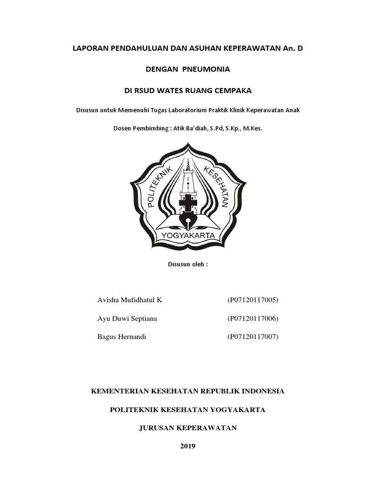 Laporan Pendahuluan Dan Asuhan Keperawatan An. D Dengan Pneumonia Di