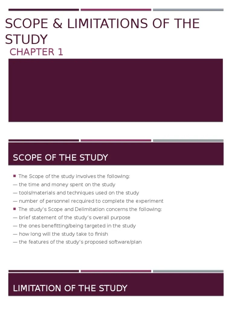 Scope and Limitations Research Paper/Plan PDF Thesis Psychology