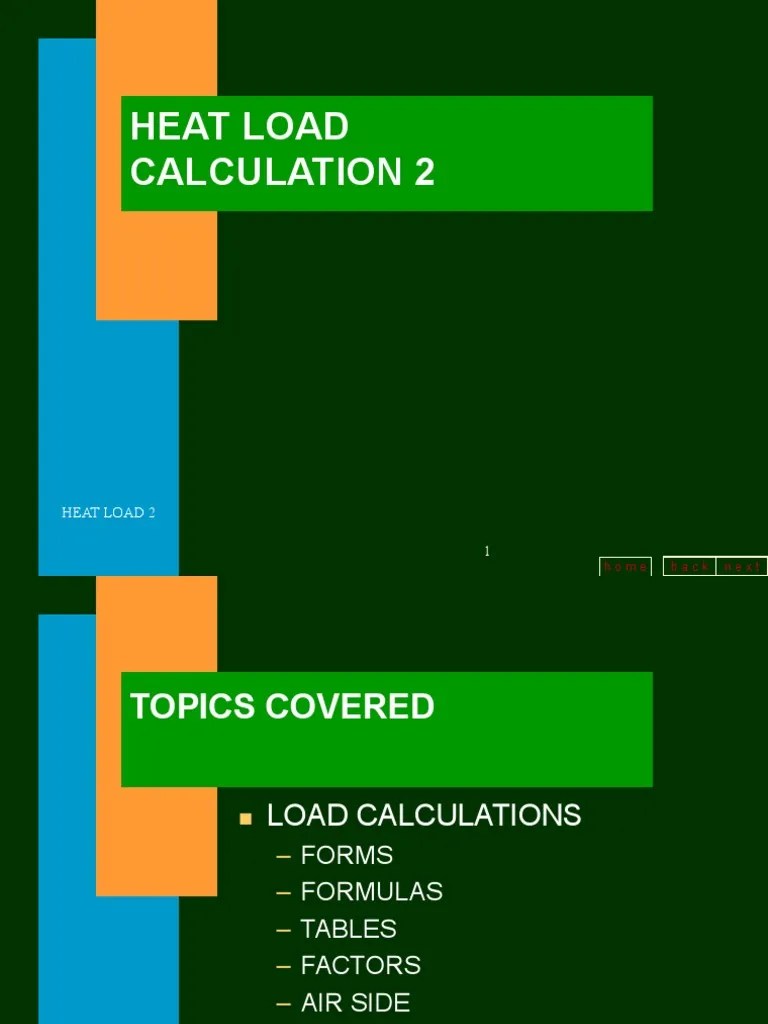 Heat Load Calculation 2 PDF Duct (Flow) Ventilation (Architecture)