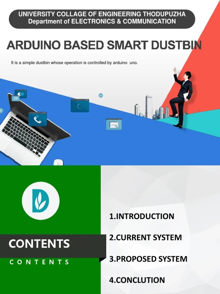 Smart Dustbin Presentation Arduino Electrical Engineering
