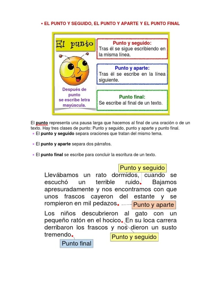 El Punto Y Seguido, El Punto Y Aparte Y El Punto Final