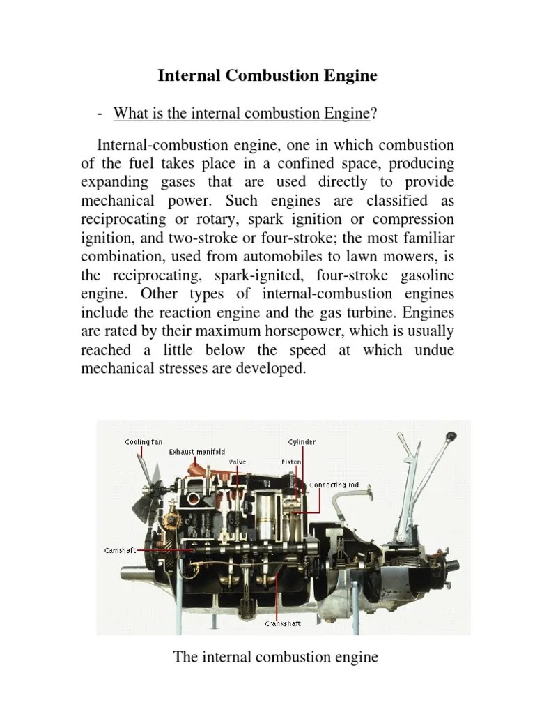 Internal Combustion Internal Combustion Engine Diesel Engine