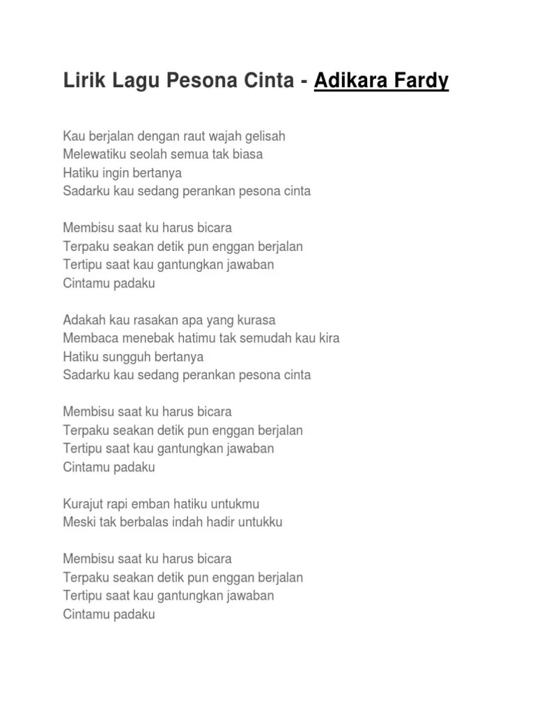 Lirik - Pesona Cinta | PDF