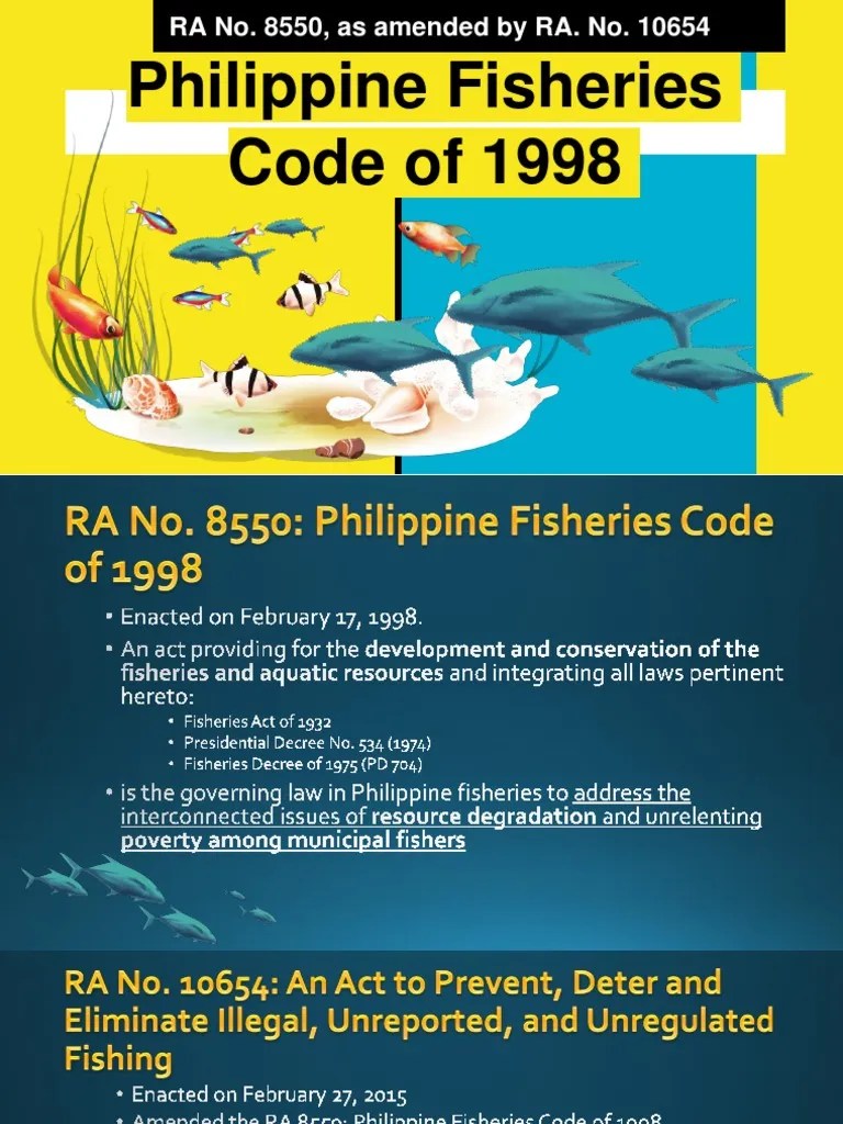RA 8550 Amendments to Philippine Fisheries Code PDF Aquaculture