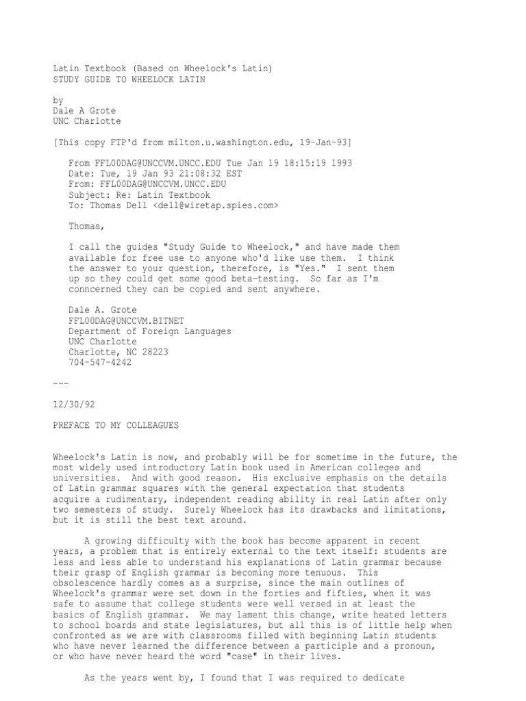 Latin Exercises To Expand Wheelock's Latin Textbook PDF Grammatical