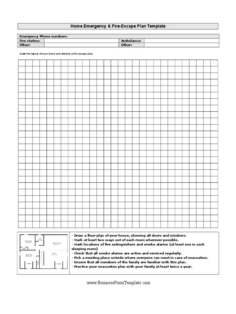 Fire Escape Plan Template PDF