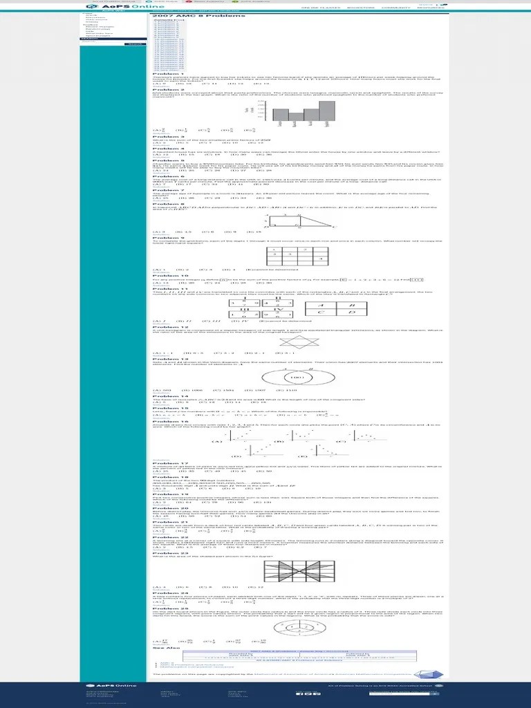 2007 Amc 8 Problems Aops Wiki PDF Area Geometry
