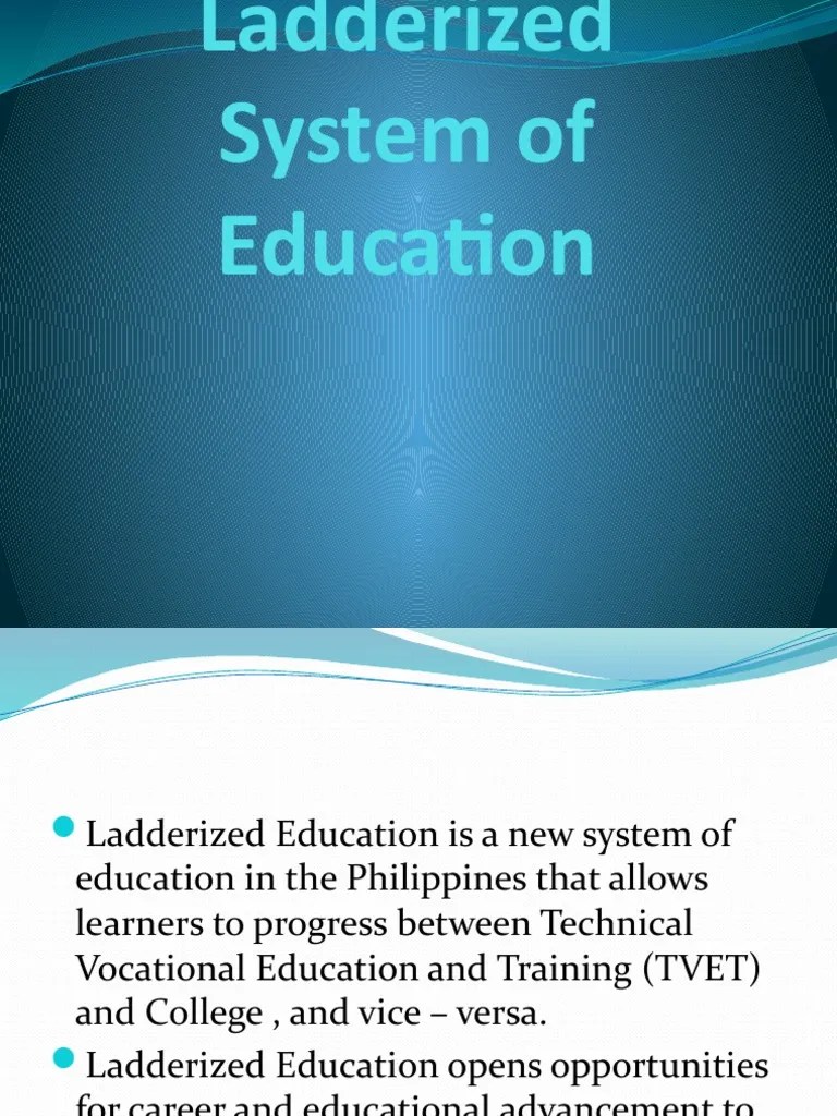 Ladderized System of Education PDF Vocational Education Curriculum
