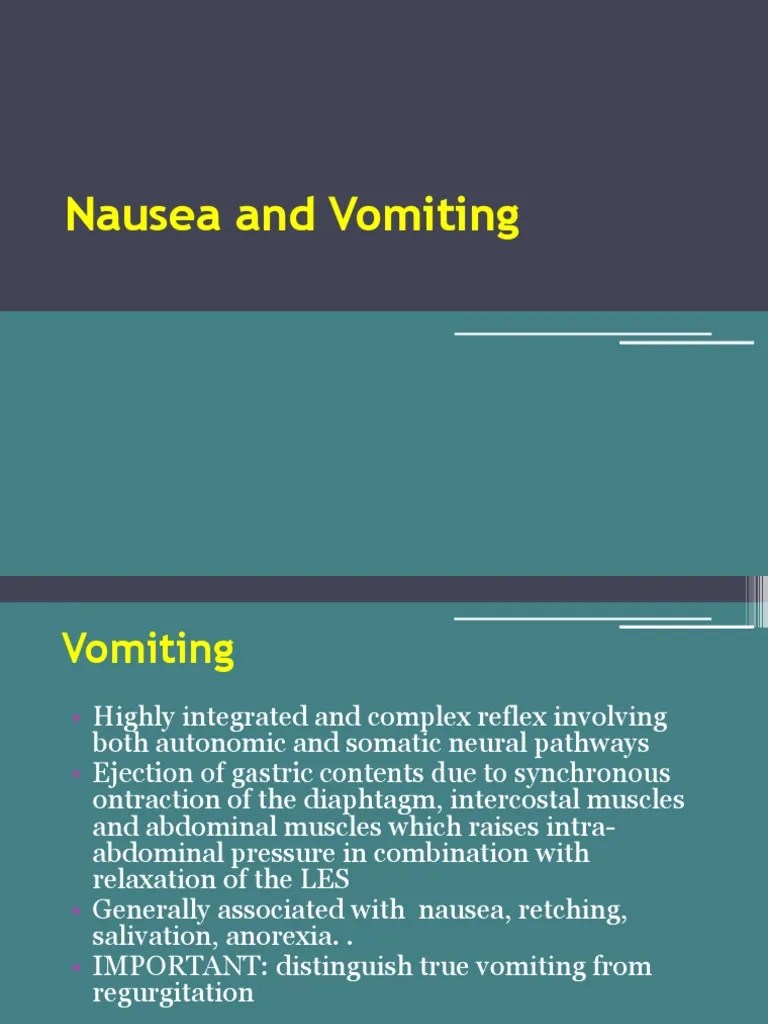Nausea and Vomiting Slides | PDF