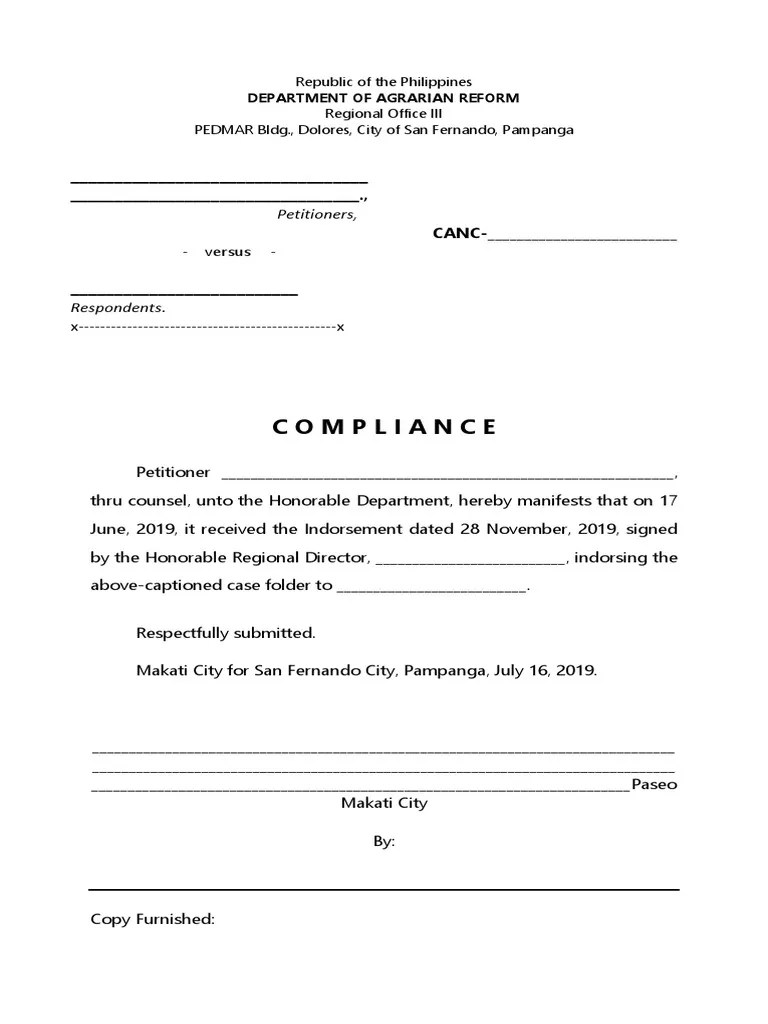 Compliance Template PDF
