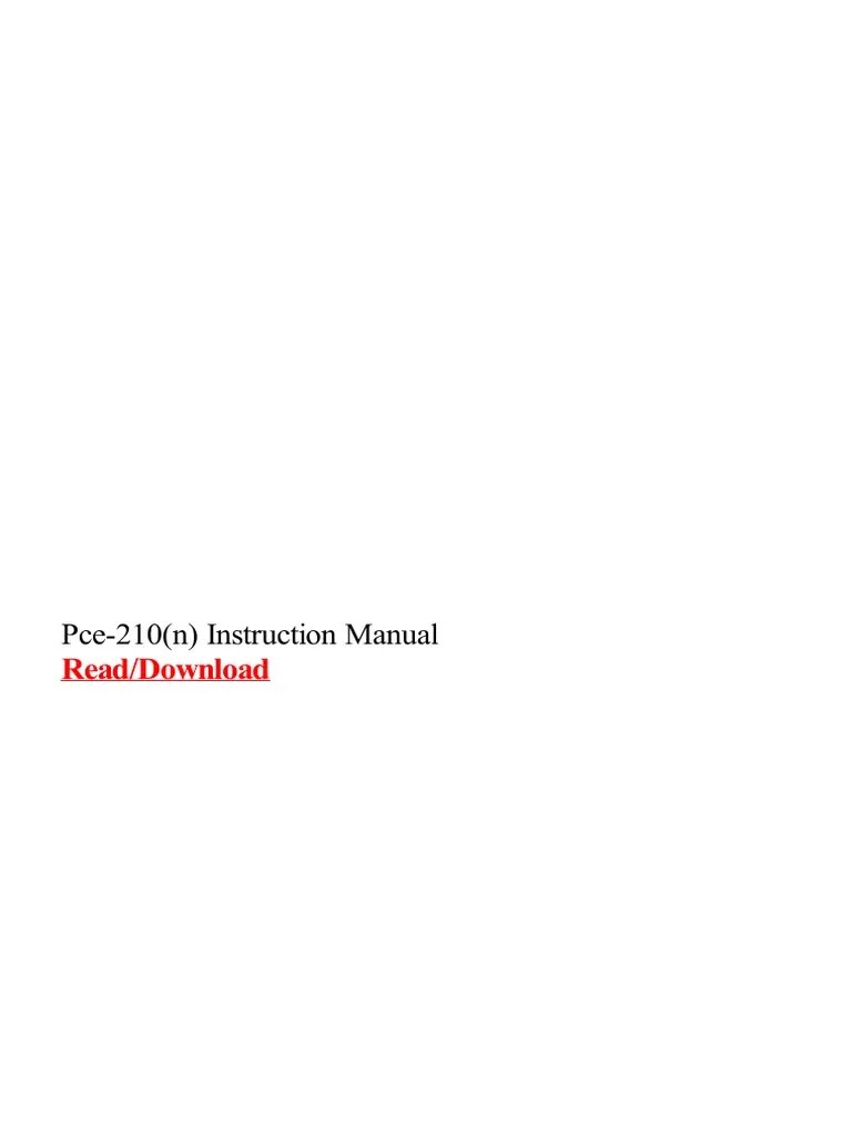 Pce 210n Instruction Manual PDF | PDF