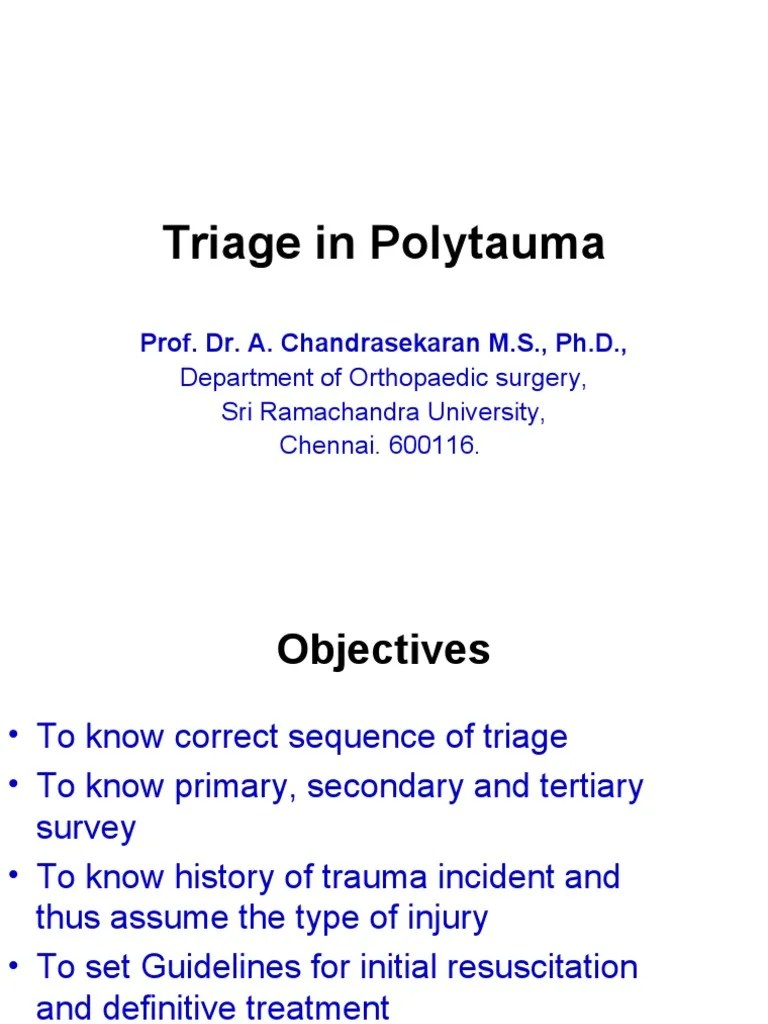 Triage in Polytrauma