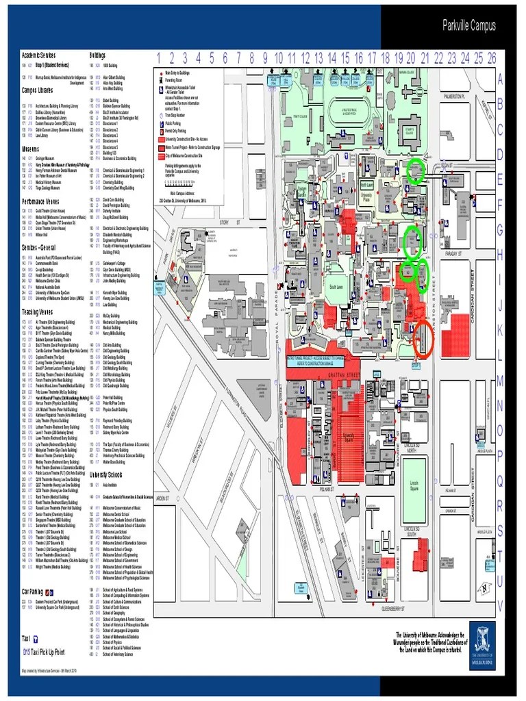 Melbourne University Parkville Campus Map PDF Nature