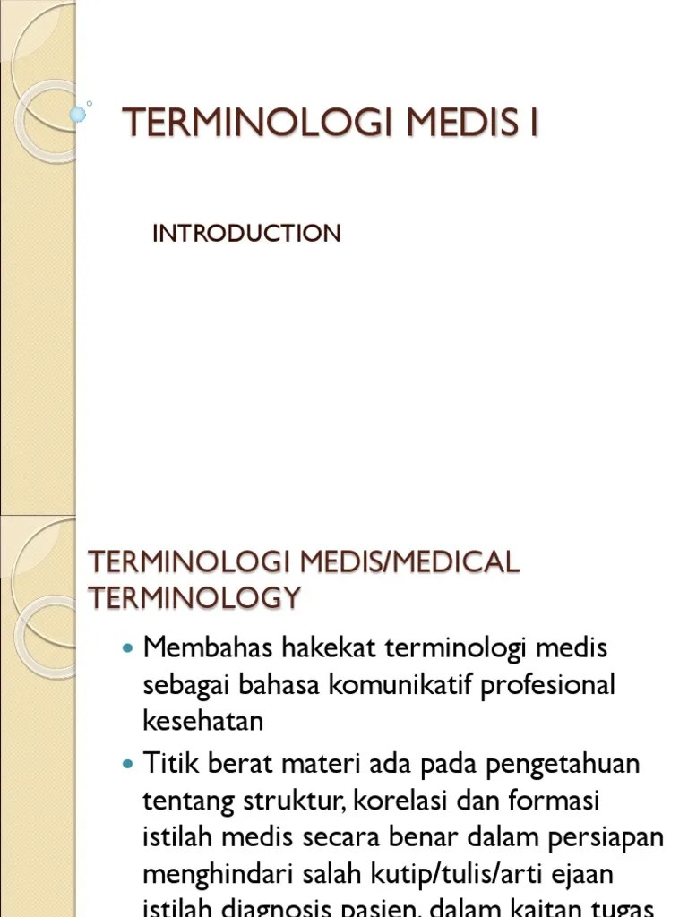 Terminologi Medis I - Introduction | PDF