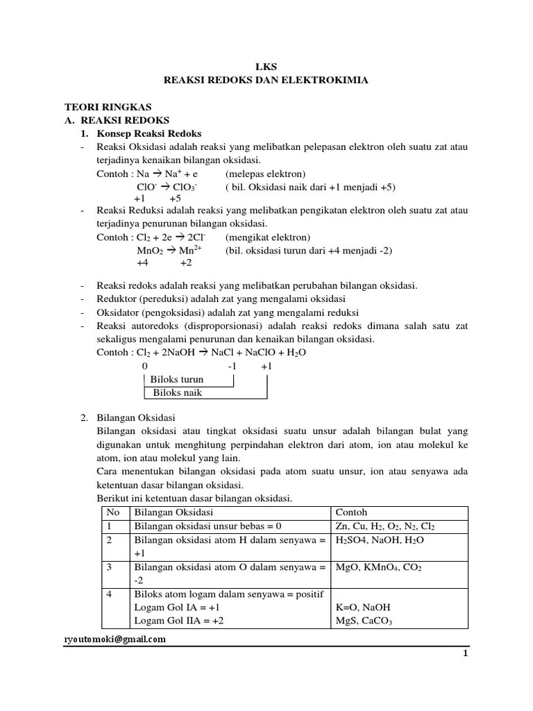 LKS Redoks Dan Elektrokimia | PDF