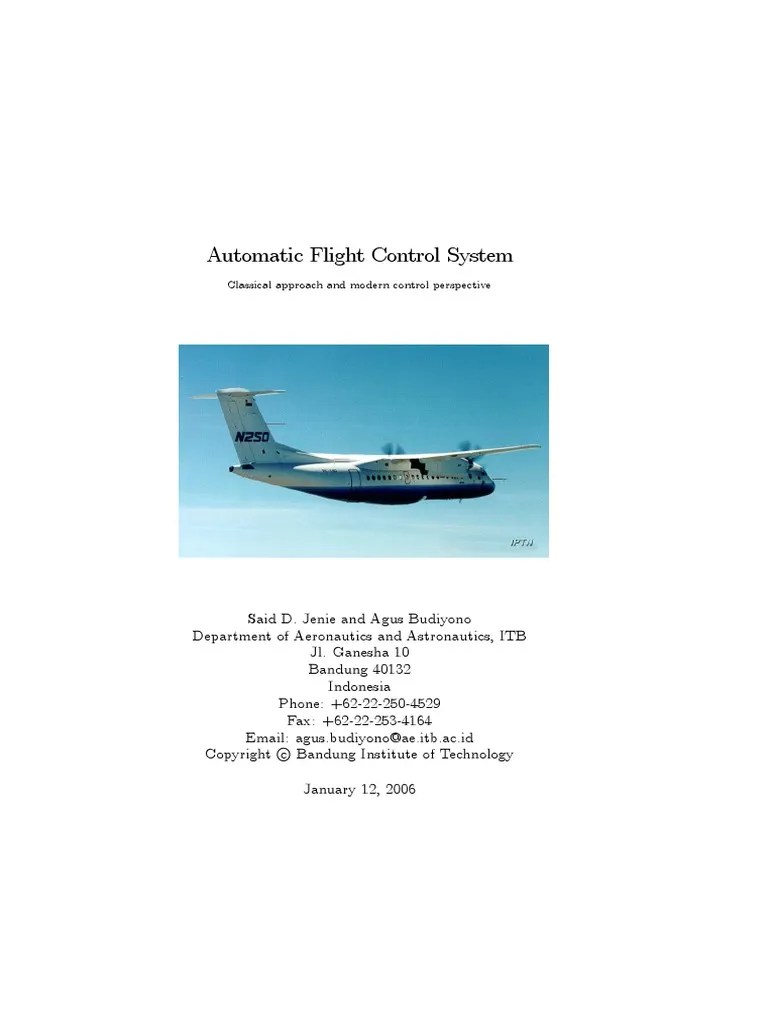 Automatic Flight Control System Classica PDF Aircraft Flight