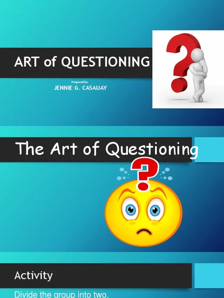 Art of Questioning PDF Reading Comprehension Mental Processes