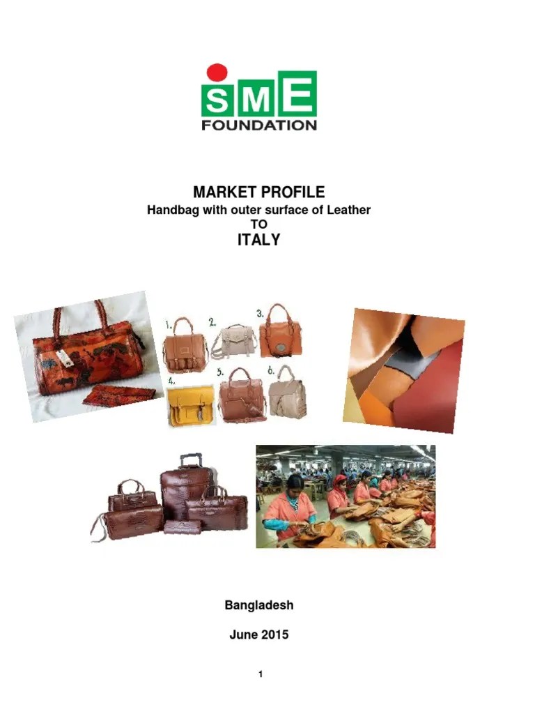 6 Market Profile Leather Hand Bag PDF Handbag Tariff