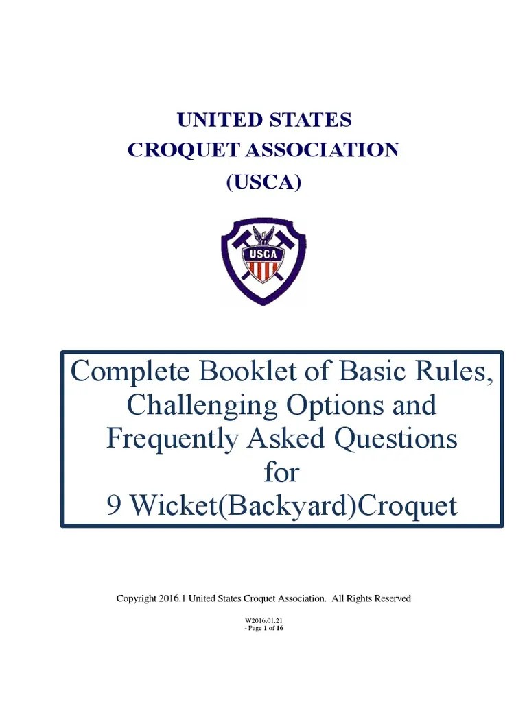 Complete Booklet of Basic Rules, Challenging Options and Frequently