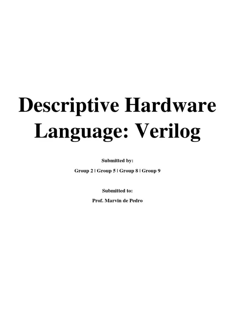 An Introduction to Verilog Hardware Description Language Combinational
