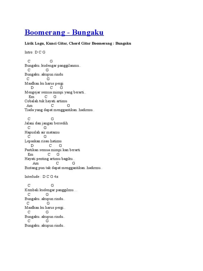 Pelangi Boomerang Lirik Chord