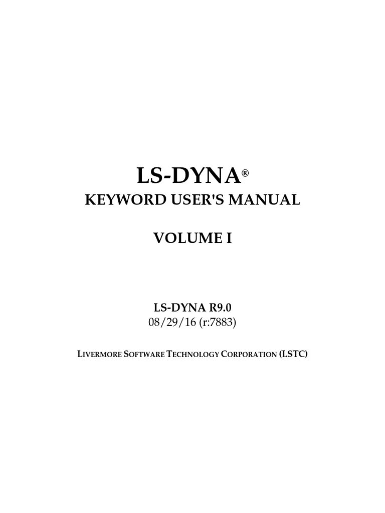 LS-DYNA Manual | PDF | Source Code | Intellectual Property Law