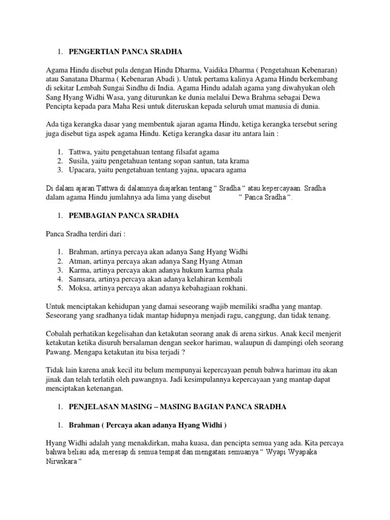 Pengertian Panca Sradha | PDF