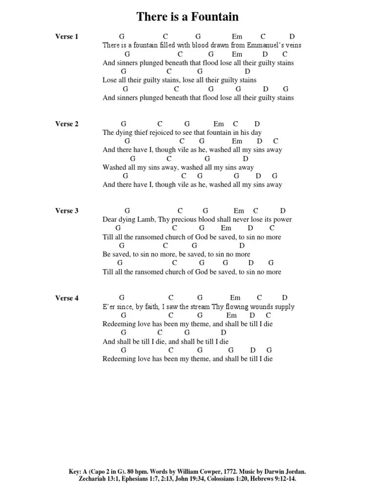 There Is A Fountain Chords PDF | PDF | Christian Belief And 