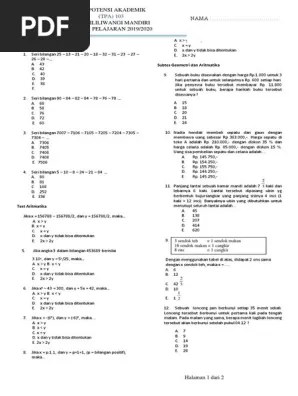 Contoh Soal Tes Masuk SMK | PDF