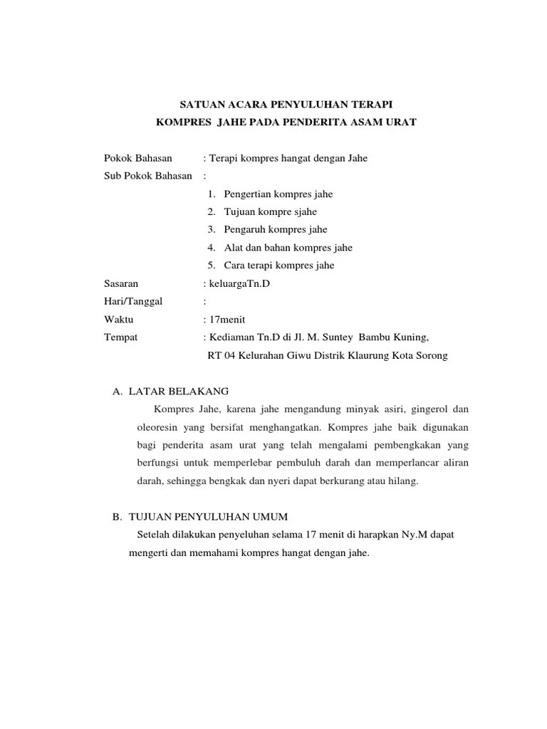 Sap Kompres Jahe | PDF